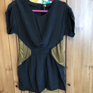 Black silk mini